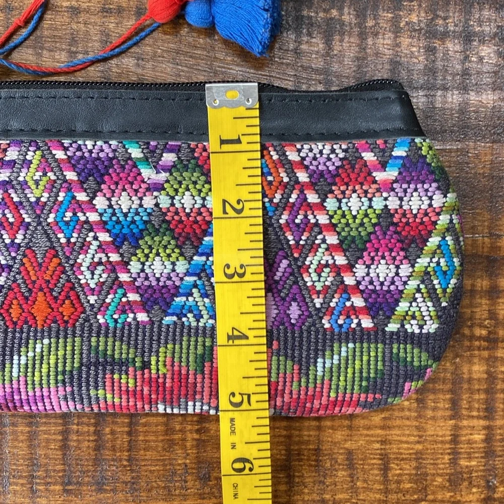 Nena & Co Pilgrim Handmade Leti Huipil Embroidered Upcycled Wristlet Clutch